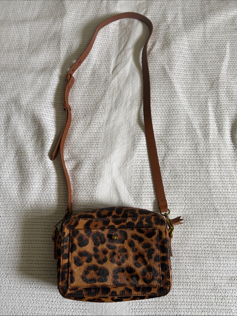 Madewell Leopard Print Crossbody in Brown and Black